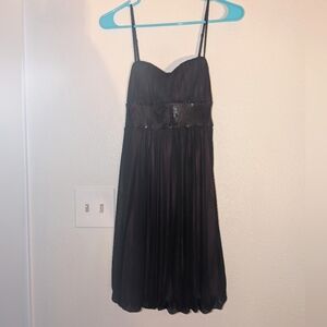 Trixxi Magenta Dress with Black Trim And Sequin Belt